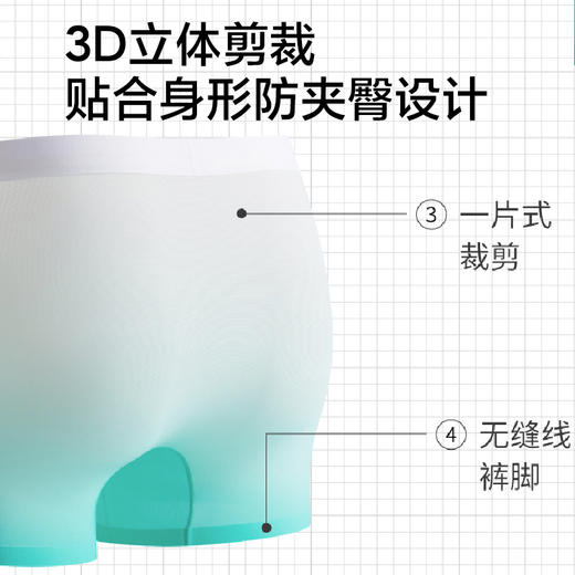 XXROD|冰冰凉 冰川裤！！！夏季120S凉感超薄冰丝渐变色男士内裤透气无痕男士四角裤三条装2301 商品图4