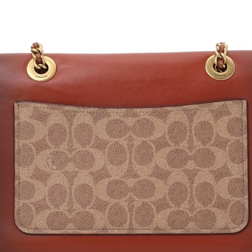 COACH 奥莱款 Parker 大号女士PVC配皮单肩斜挎小方包 商品图9