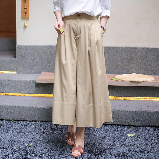 【现货】大摆高腰慵懒休闲半身裙裤 商品图0