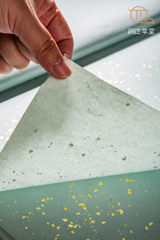 80-90年代蓝色冷金笺一刀 商品图6