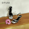 D:FUSE迪芙斯2024夏季新款简约条带坡跟方头OL风凉鞋DF42115167 商品缩略图9