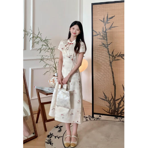 【6折秒杀】鹿向南新品【浮翠流丹】新中式碎花连衣裙女夏季新款温柔气质裙子DYL661226 商品图2