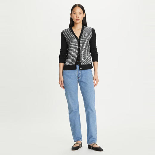 【1F】Tory Burch 汤丽柏琦  撞色针织开衫TB 154441 黑色 968 XS 推荐 80-90 斤 商品图1