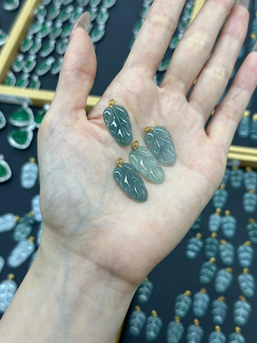 危料翡翠叶子项链 商品图6