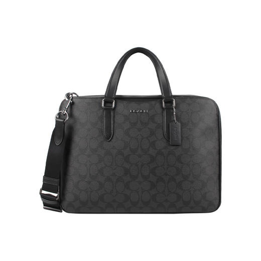 COACH 奥莱款大号男士PVC配皮单肩斜挎手提包 商品图7