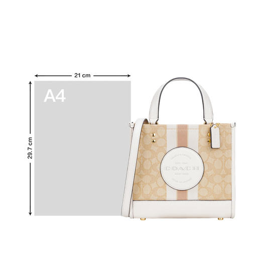 Coach 奥莱款小号女士织物配皮单肩手提托特包 商品图7