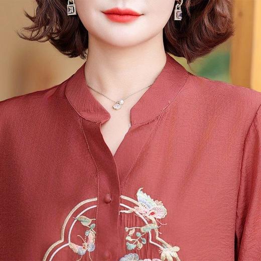 TZF-夏装棉麻套装新中式国风绣花短袖夏季七分袖上衣女 商品图4
