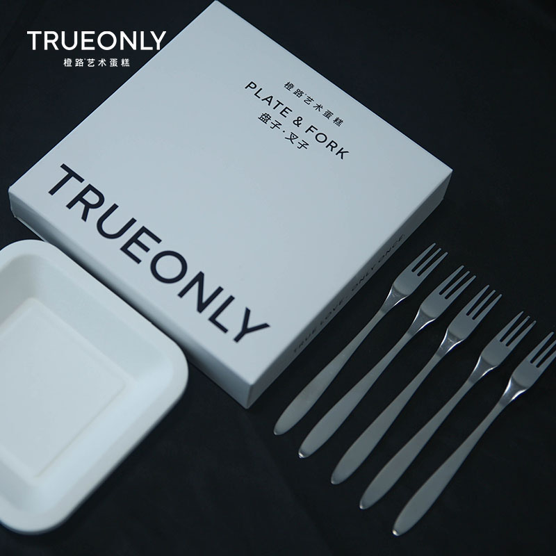 【不锈钢餐具补充装】包含5个盘.5个叉（只随蛋糕配送，不单独出售）
