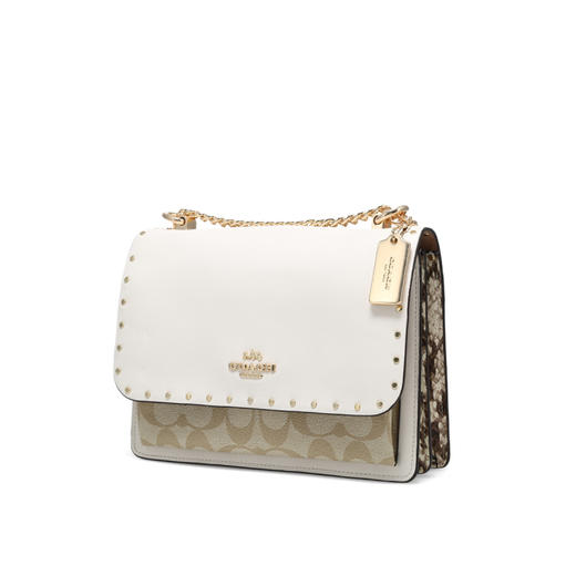 Coach 奥莱款小号女士PVC配皮单肩斜挎小方包 商品图2