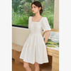 法式浪漫肌理感提花花苞袖连衣裙女夏季甜美白月光公主裙V1541122 商品缩略图0