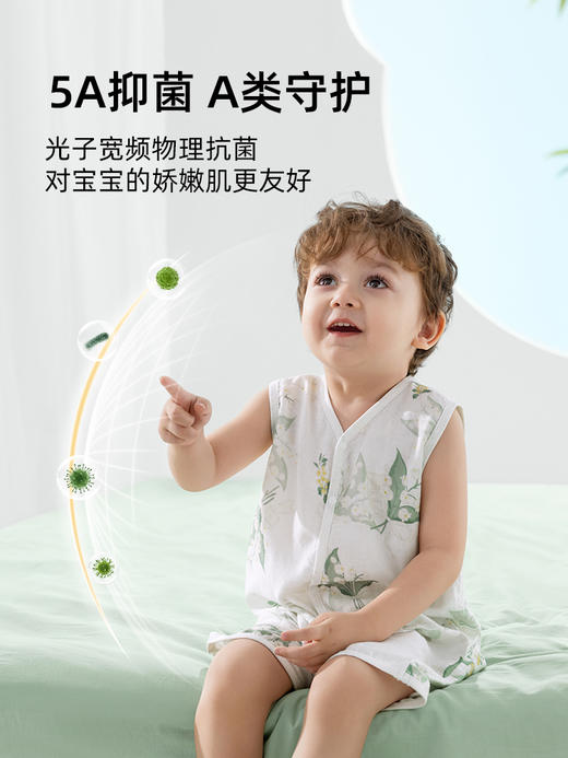 贝肽斯婴儿睡袋夏季竹棉纱布宝宝无袖背心式睡衣儿童防踢被子神器 商品图4