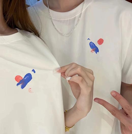 【YW】无忧购“臻爱520”情侣diy手印230g纯棉短袖涂鸦拥抱T恤（送颜料，颜色自选）（截单后7天发货)25年清仓捡漏 商品图1