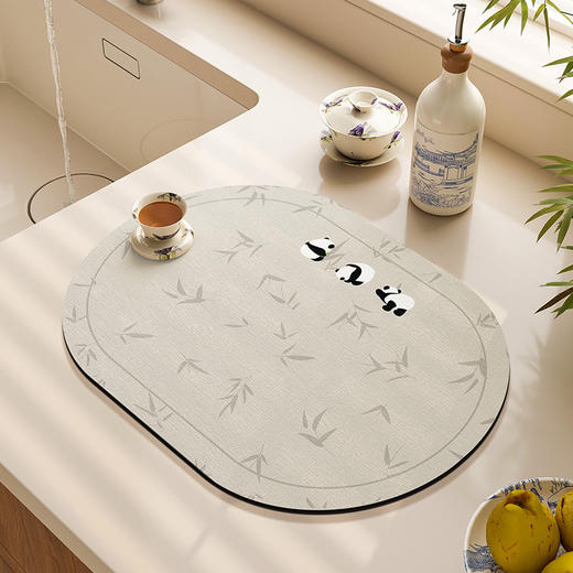 新中式园林花窗造型茶席茶垫沥水垫吸水垫厨房台面桌面餐具干燥隔热垫吧台好打理杯垫 商品图2