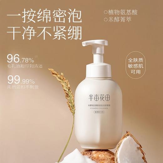 半亩花田米酵氨基酸泡泡洁面慕斯500g（新瓶体）送净螨皂 商品图1