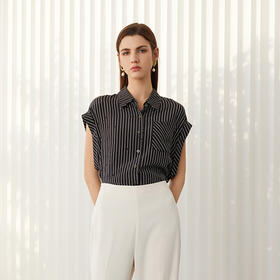 【桑蚕丝短袖衬衫】24年春夏新品女士100%真丝薄款透气上衣