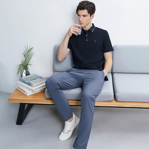 【不变形领】【冰氧吧】柒牌短袖Polo衫男士夏季凉感透气撞色绣花商务百搭T恤	126T70190 商品图3
