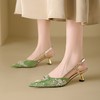 【预售5天】刺绣高跟鞋配旗袍，尖头一字扣带包头凉鞋MBJR&827 商品缩略图1