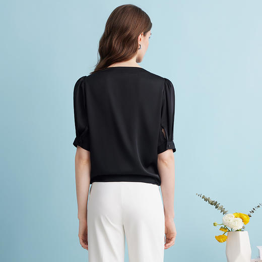 EITIE爱特爱夏季新品通勤百搭简约优雅小上衣7413109 商品图4