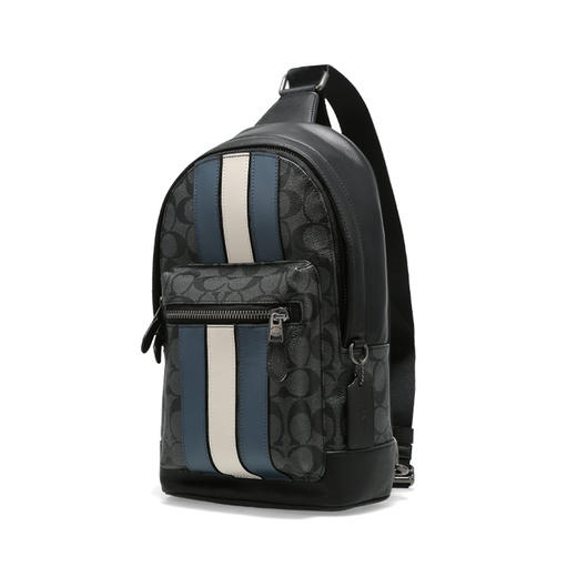 COACH 奥莱款男士PVC配皮单肩斜挎包 商品图1