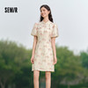 森马连衣裙女水墨画印花泡泡袖盘扣夏季新款新中式改良旗袍裙 商品缩略图0