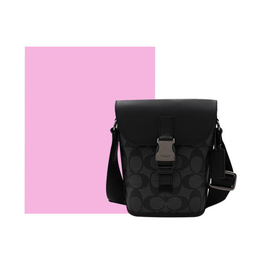 COACH 奥莱款迷你男士PVC配皮单肩斜挎包 商品图8