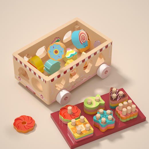 【曼龙严选】早教多功能农场动物车形状配对认知 钓鱼拔萝卜 男女孩益智玩具  开学季 商品图3