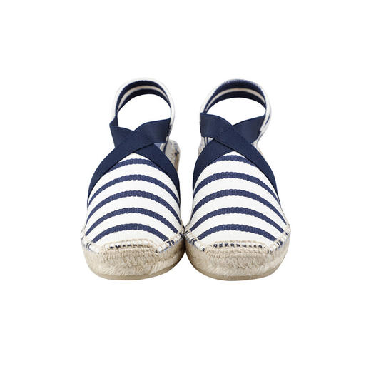 西班牙原产手工制作时尚轻便超舒适女款草编鞋 301BR-海军蓝白条纹 商品图2