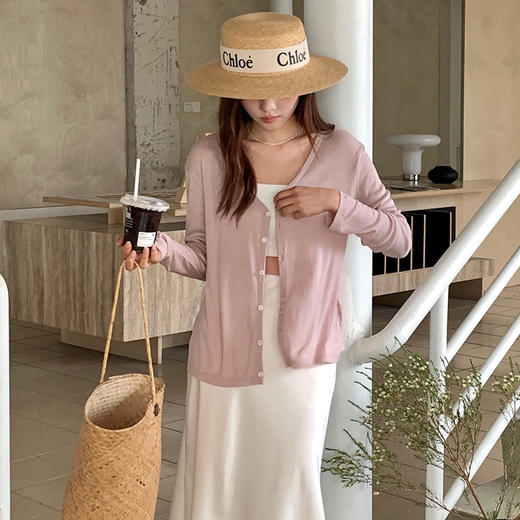 【一件顶4件！夏季醋酸打底衫】简约开衫上衣小个子，面料丝滑透气亲肤，修身纽扣长袖外套薄款防晒披肩罩衫QQ 商品图6