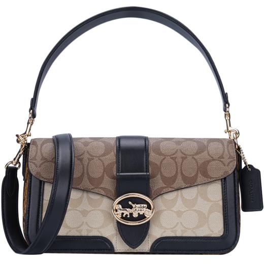 COACH 奥莱款女士皮质单肩斜挎手提包 商品图11