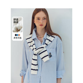 TeenieWeenie小熊条纹毛衣披肩女夏季女披肩TTKN246517N