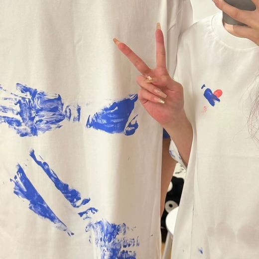 【YW】无忧购“臻爱520”情侣diy手印230g纯棉短袖涂鸦拥抱T恤（送颜料，颜色自选）（截单后7天发货)25年清仓捡漏 商品图2