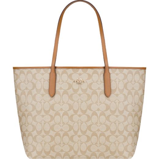 COACH 奥莱款大号女士PVC配皮单肩手提托特包 商品图13