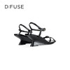 D:FUSE迪芙斯2024夏季新款简约条带坡跟方头OL风凉鞋DF42115167 商品缩略图3