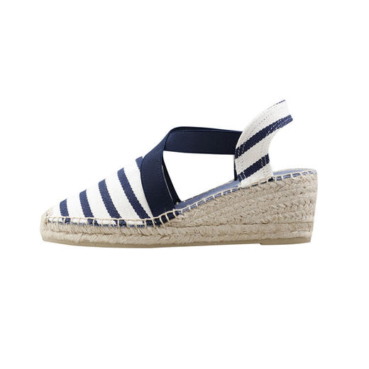 西班牙原产手工制作时尚轻便超舒适女款草编鞋 301BR-海军蓝白条纹 商品图1