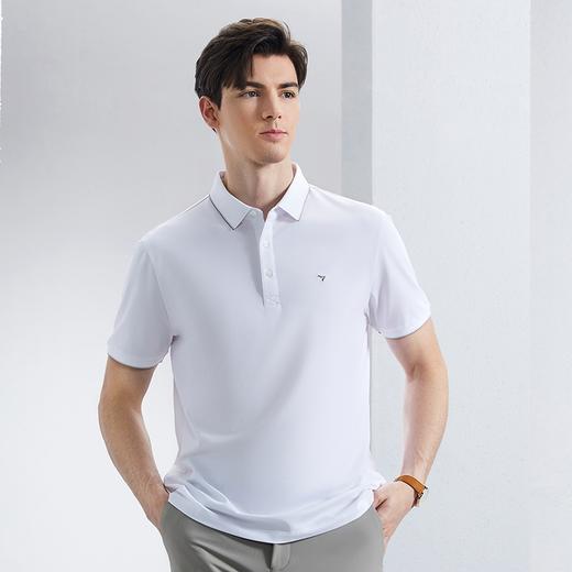 【不变形领】【冰氧吧】柒牌短袖Polo衫男士夏季凉感透气撞色绣花商务百搭T恤	126T70190 商品图1