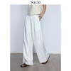 100%进口亚麻透气阔腿裤女薄款抗皱垂感宽松直筒休闲长裤子SUE.M 商品缩略图0