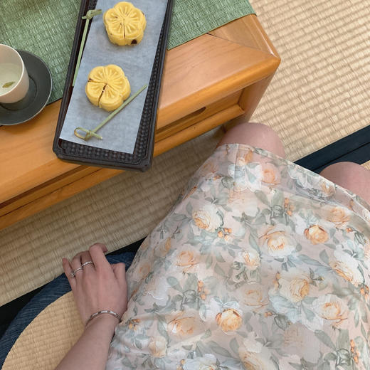 【金蘑菇菇 花间酒 国风系列】旗袍改良年轻款中长款碎花连衣裙女 商品图1