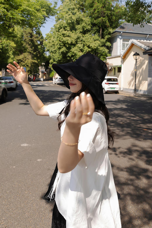 经典复活款防晒帽，大帽檐防晒没话说，有配帽绳！不退不换～ 商品图6