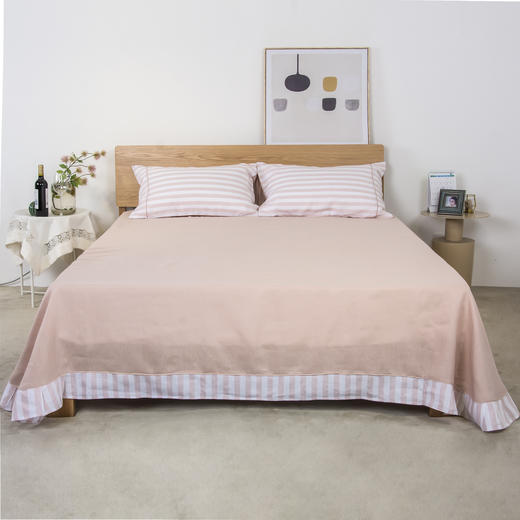 原野纯麻三件套纯亚麻条纹小清新 商品图0