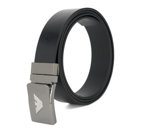 当季新品 ARMANI 阿玛尼 2024春夏新品 EA男士金属鹰标扳扣牛皮腰带皮带礼盒礼袋 黑色 Y4S623 YQ50X 81386 TU 商品图4