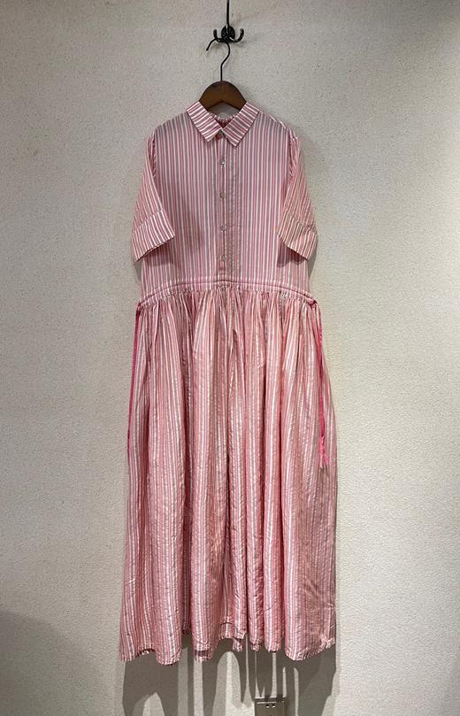 MAKU textiles｜真丝条纹衬衫领连衣裙 商品图12