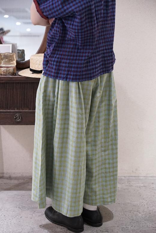 MAKU textiles｜格子图案阔腿裤裙裤(棉衬里) 商品图1