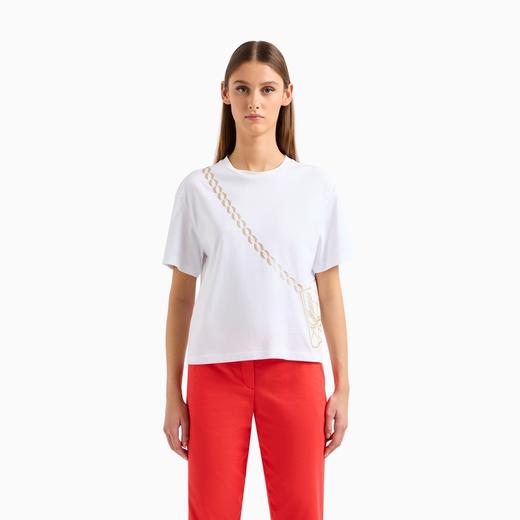 E ARMANI T恤衫女  3D2T7E2J4EZ-0100 白色. 商品图1