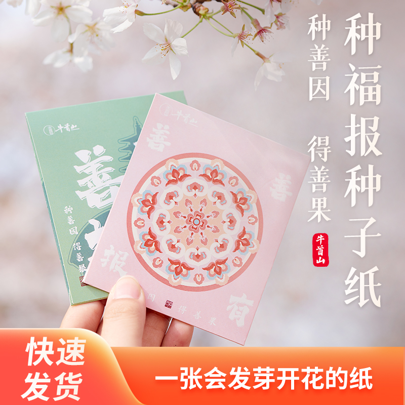 牛首山文创种福报种子纸手工加密种子纸混合型种户外踏青生日送礼