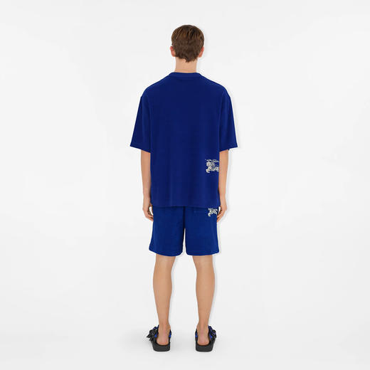 BURBERRY 巴宝莉 男士马术骑士徽标印花棉质休闲短裤 蓝色 8081240 B7323 商品图3