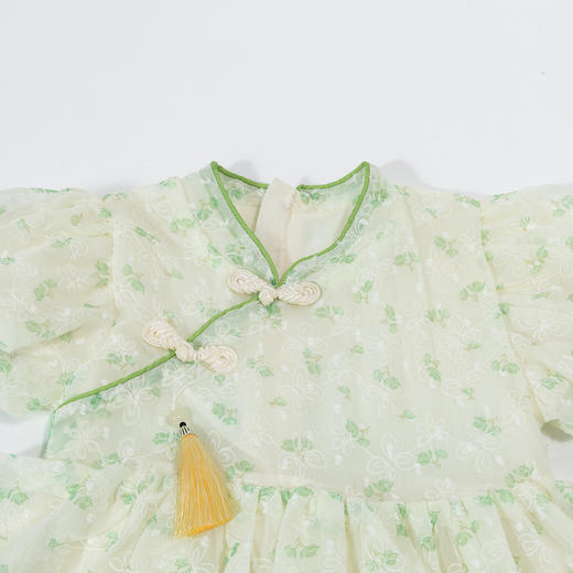 贝贝怡童装儿童女国风连衣裙2024夏新款女宝宝新中式甜美旗袍裙子ZB2DQ003 商品图10