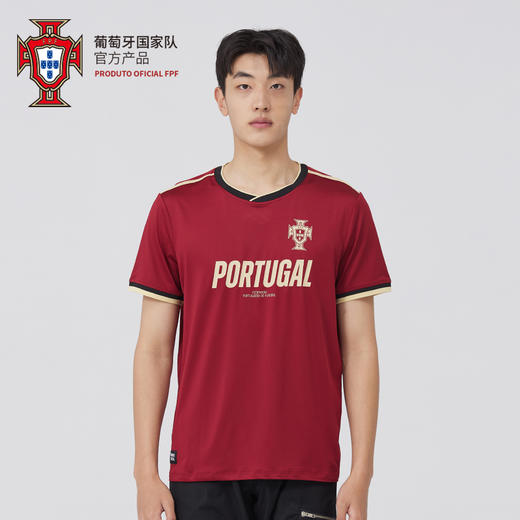 葡萄牙国家队官方商品丨红金复古T恤经典队徽夏季短袖运动足球迷 商品图3