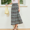 玳莎印花长款真丝半裙2024夏季新款高腰显瘦轻薄休闲度假风蛋糕裙  EB34307 商品缩略图1