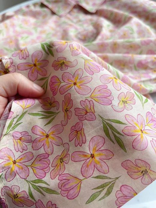 老米优品🌸gao品质！法式夏日《韩代款 粉色碎花纯棉防晒衬衫》100%棉，来去缝工艺考究，谁不爱碎花！CY240515A 商品图4