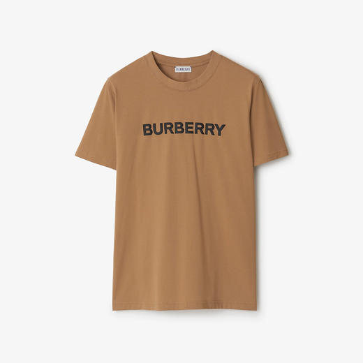 BURBERRY 巴宝莉 女士字母徽标印花棉质圆领短袖T恤 驼色 8080427 B4901 商品图0